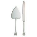 Cake & Knife Server Set w/ Heart Handle